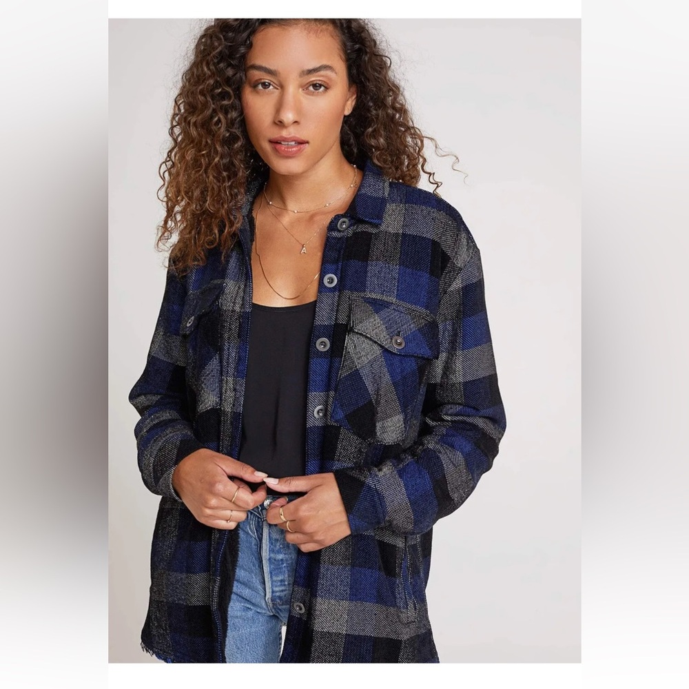 EUC Bella Dahl Sherpa Lined Plaid Fleece Shacket - Women's Small